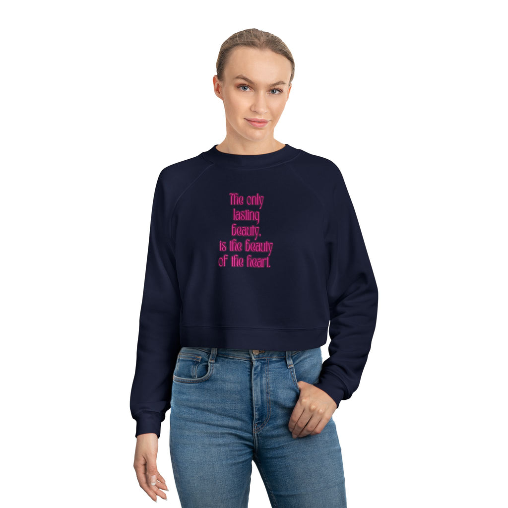 Inspirational Women's Cropped Fleece Pullover, Cozy Sweater, Motivational Gift, Casual Wear, Fall Fashion, Holiday Comfort