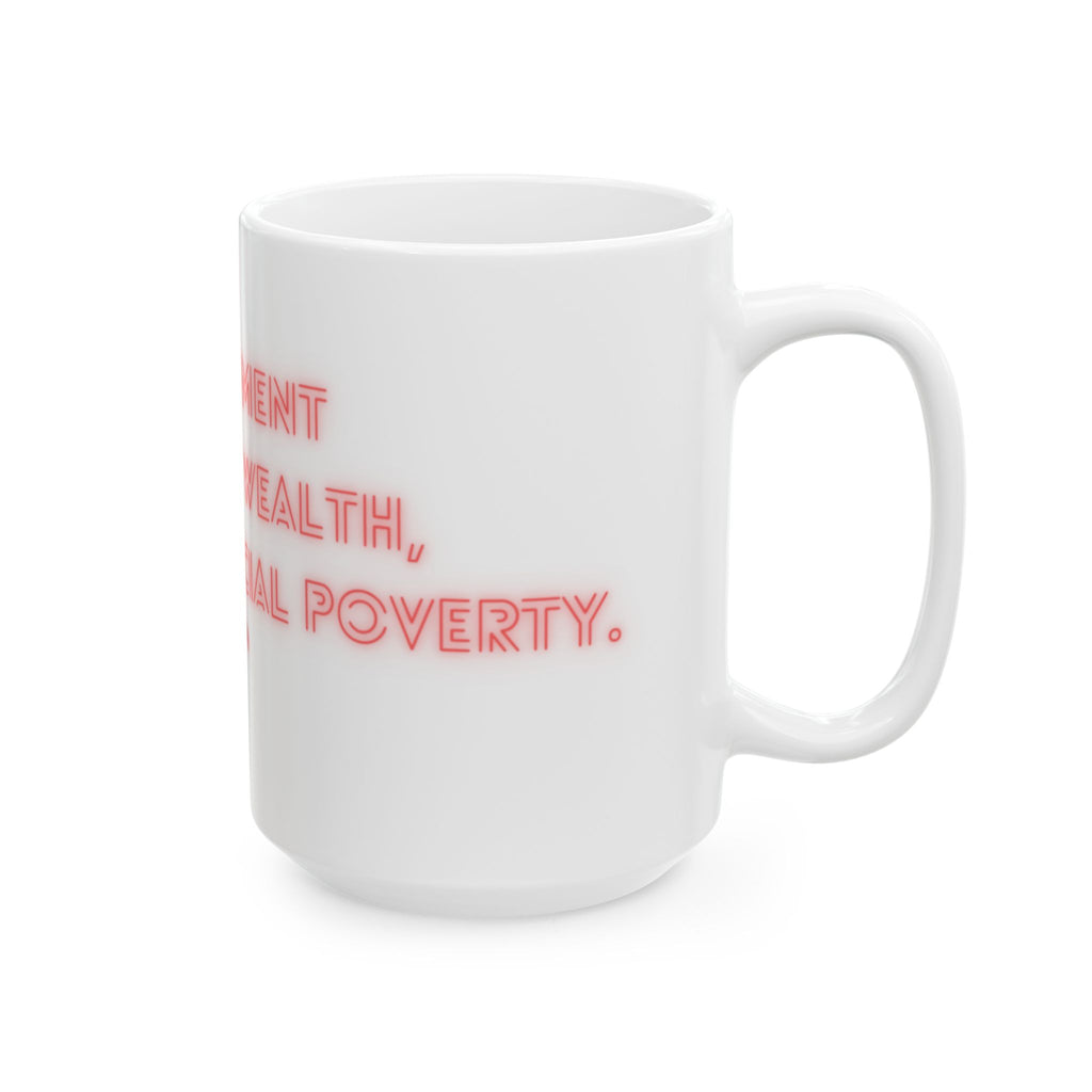 Inspirational Ceramic Mug - Socrates Quote on Contentment, Gift for Philosophy Lovers, Motivational Coffee Cup, 11oz & 15oz Options