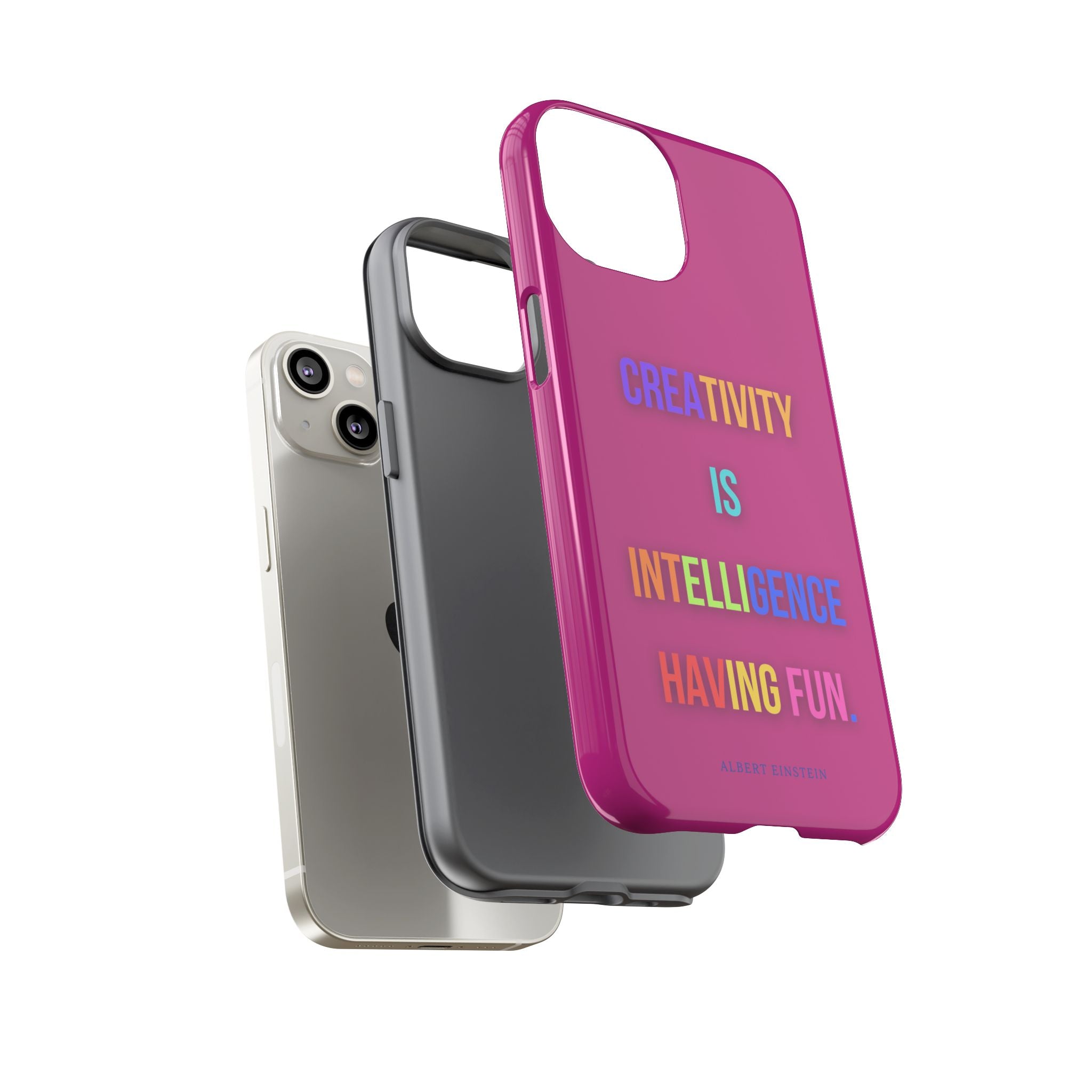 Colorful Phone Case with Inspiring Quote, Gift for Creative Souls, Tough and Fun Design, Perfect for Students and Artists