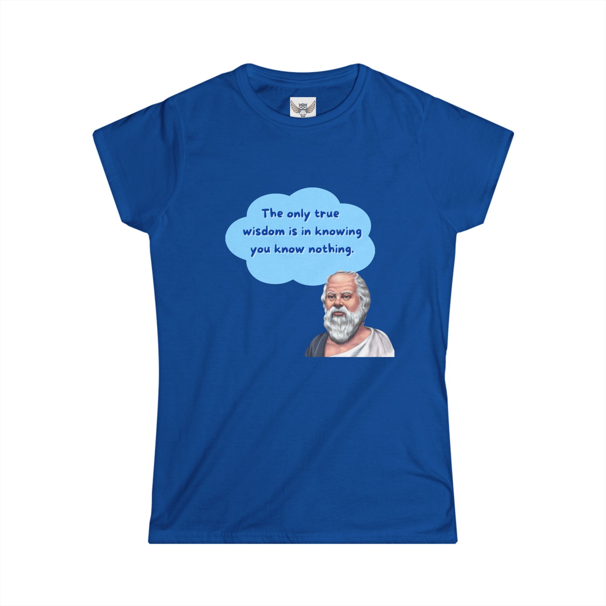 Socrates Wisdom Tee, Philosophy Themed Shirt, Inspirational Quote Top, Gift for Thinkers, Women's Softstyle T-Shirt