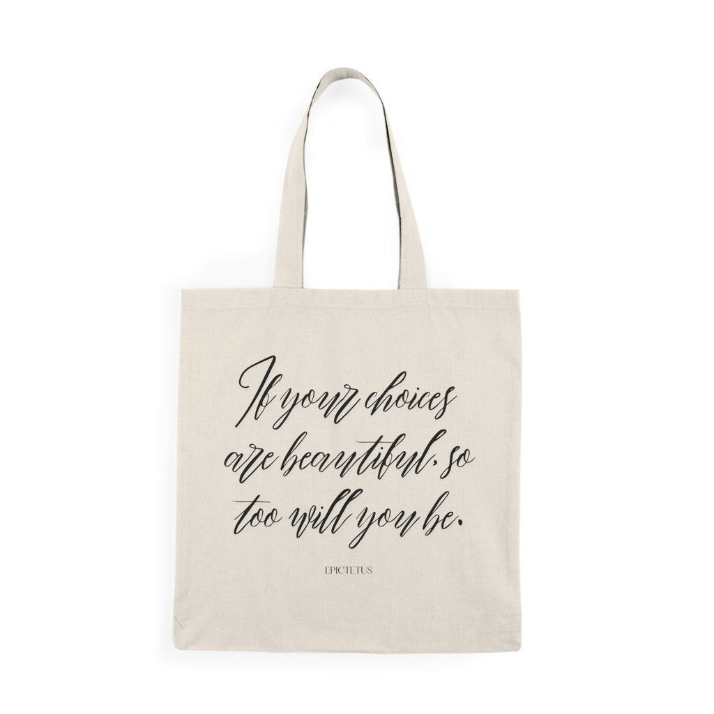 If your choices are beautiful, so too will you be. || Inspirational Natural Tote Bag - For Everyday Use, Gifts for Graduations, Birthdays, and Eco-Conscious Shoppers, Motivational Quotes, [...]