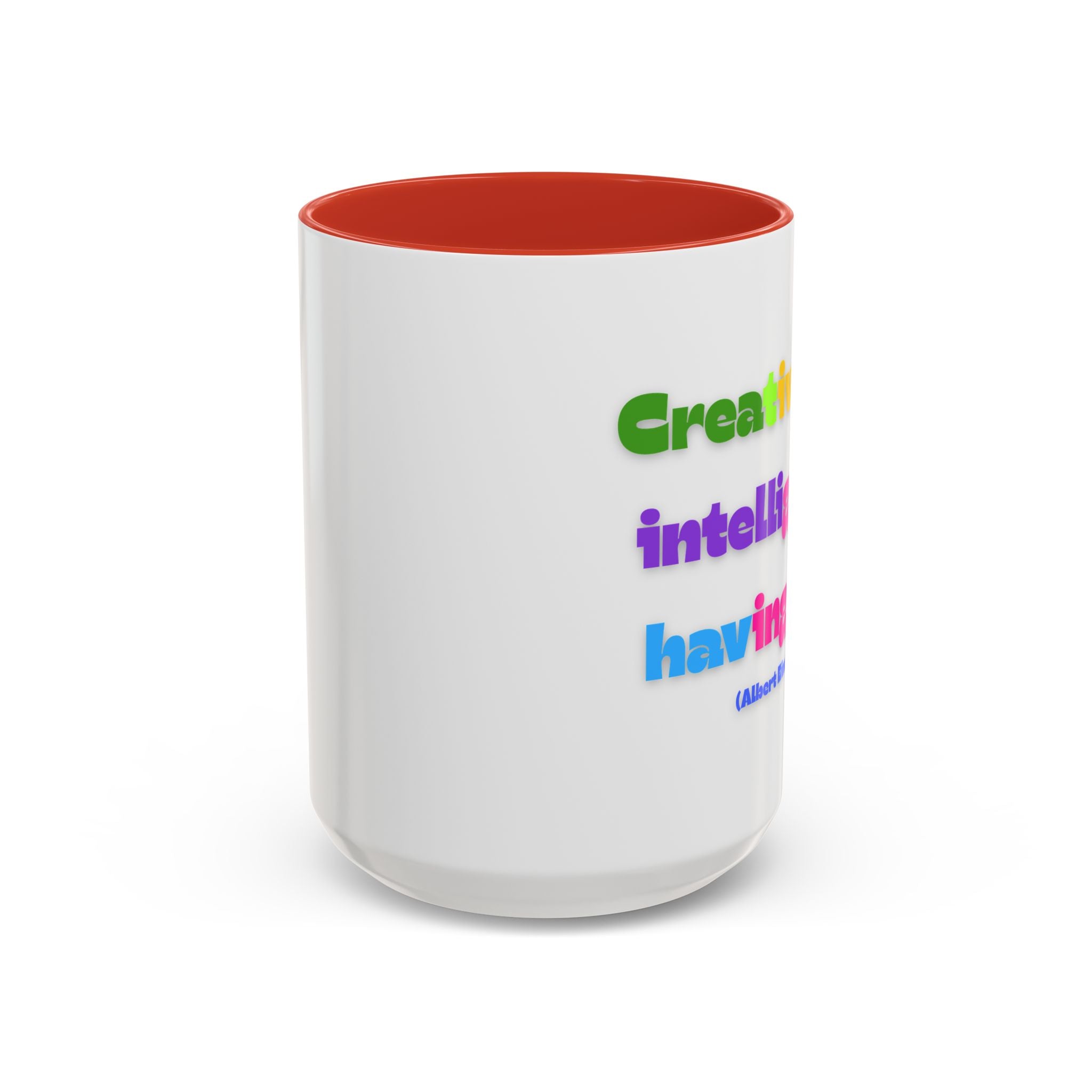 Colorful Inspirational Coffee Mug - Creativity is Intelligence Having Fun - Perfect Gift for Teachers, Artists, and Students