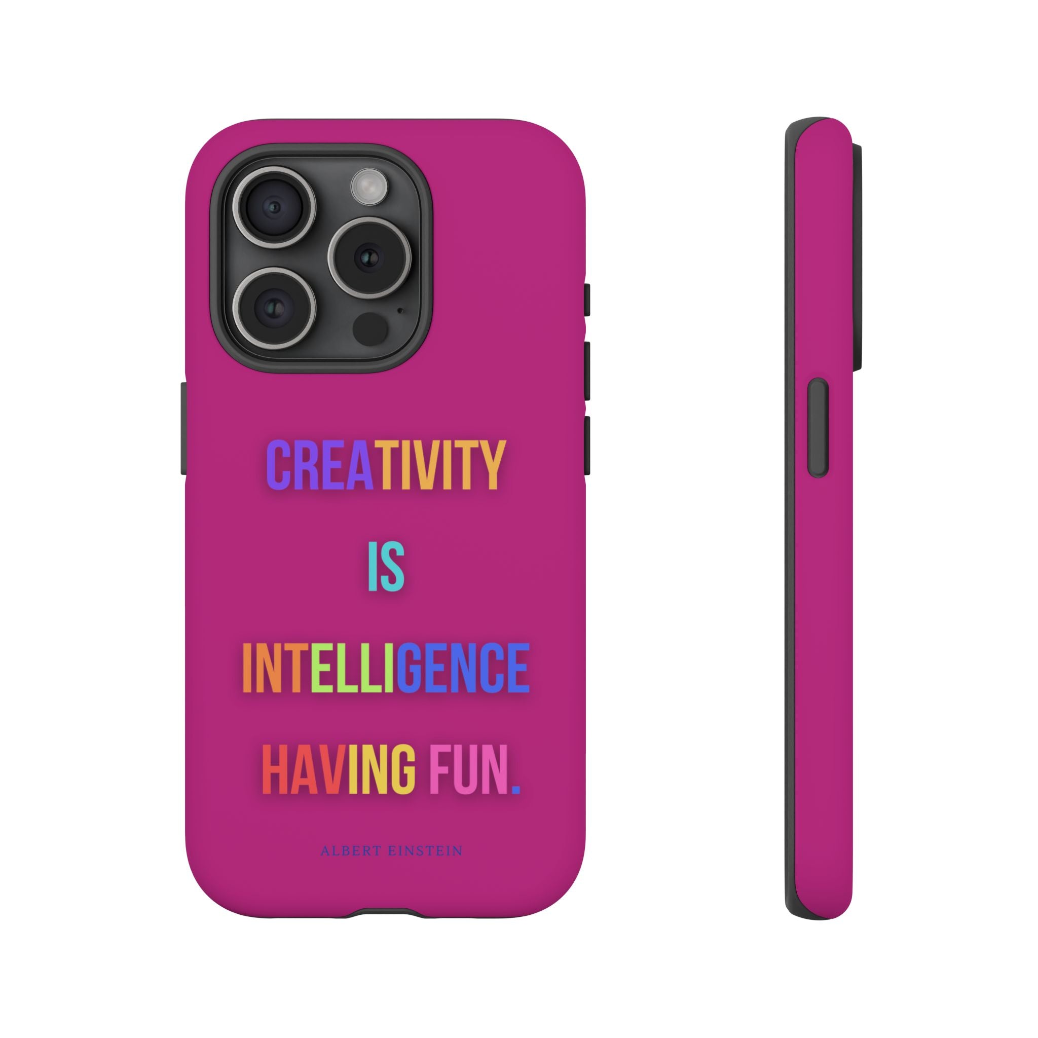 Colorful Phone Case with Inspiring Quote, Gift for Creative Souls, Tough and Fun Design, Perfect for Students and Artists