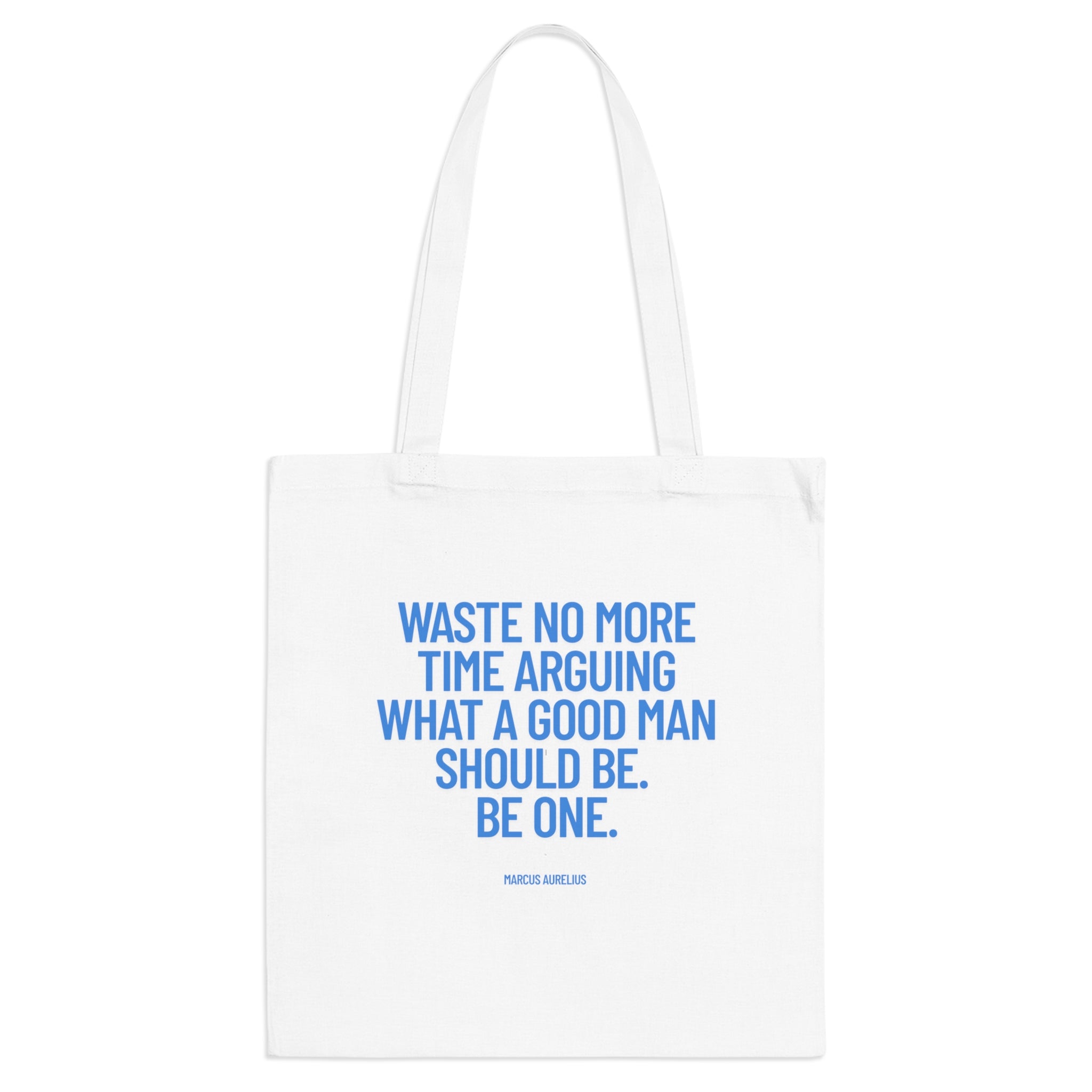 Waste no more time arguing what a good man should be. Be one. (Marcus Aurelius) || Inspirational Tote Bag for Everyday Use, Eco-Friendly Shopping Bag, Motivational Quote Canvas Bag, Perfect Gift for Him, Reusable [...]