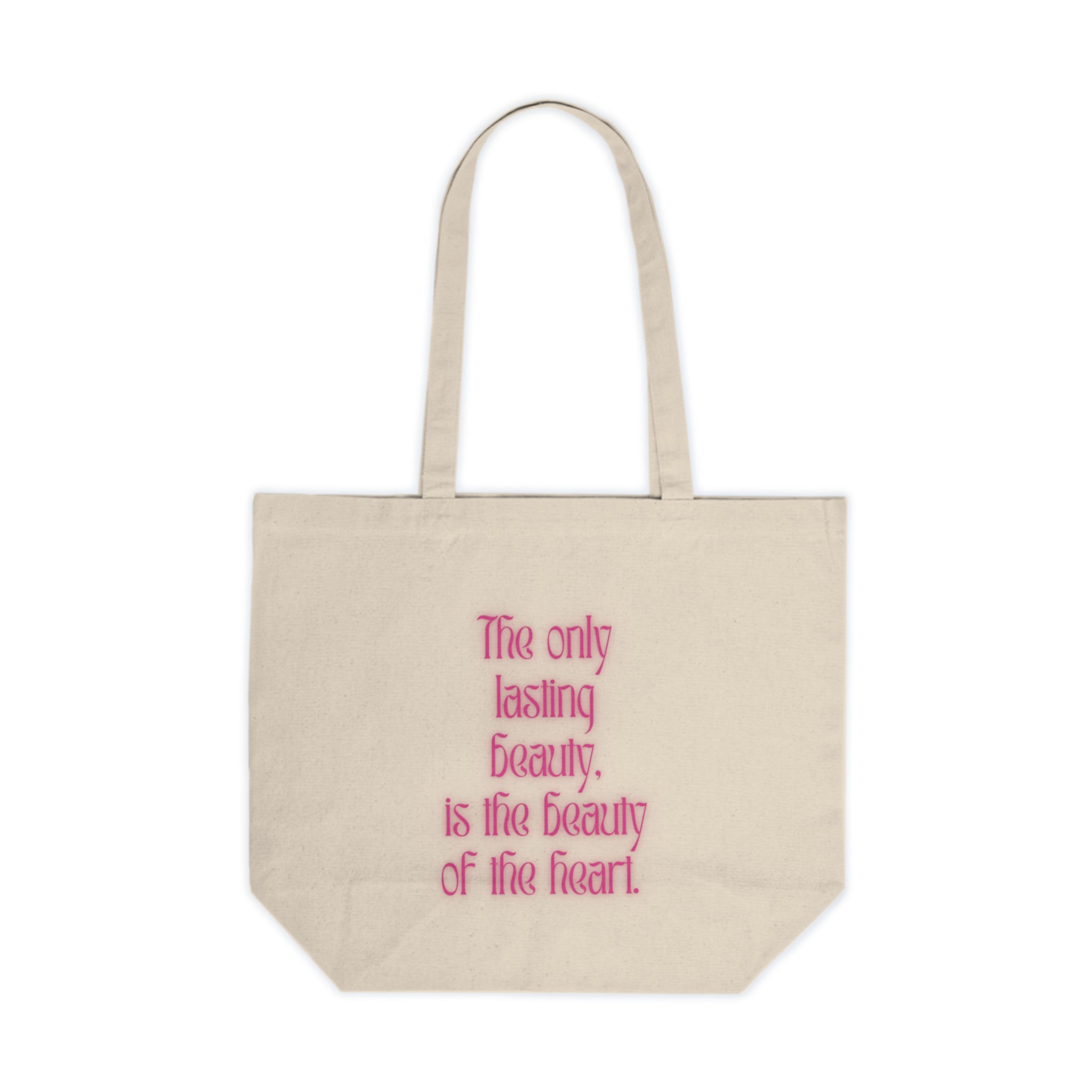 The only lasting beauty, is the beauty of the heart.  || Chic Canvas Shopping Tote - Inspirational Quote, Eco-Friendly Tote Bag, Motivational Gift, Everyday Use, Shopping Bag, Beach Tote