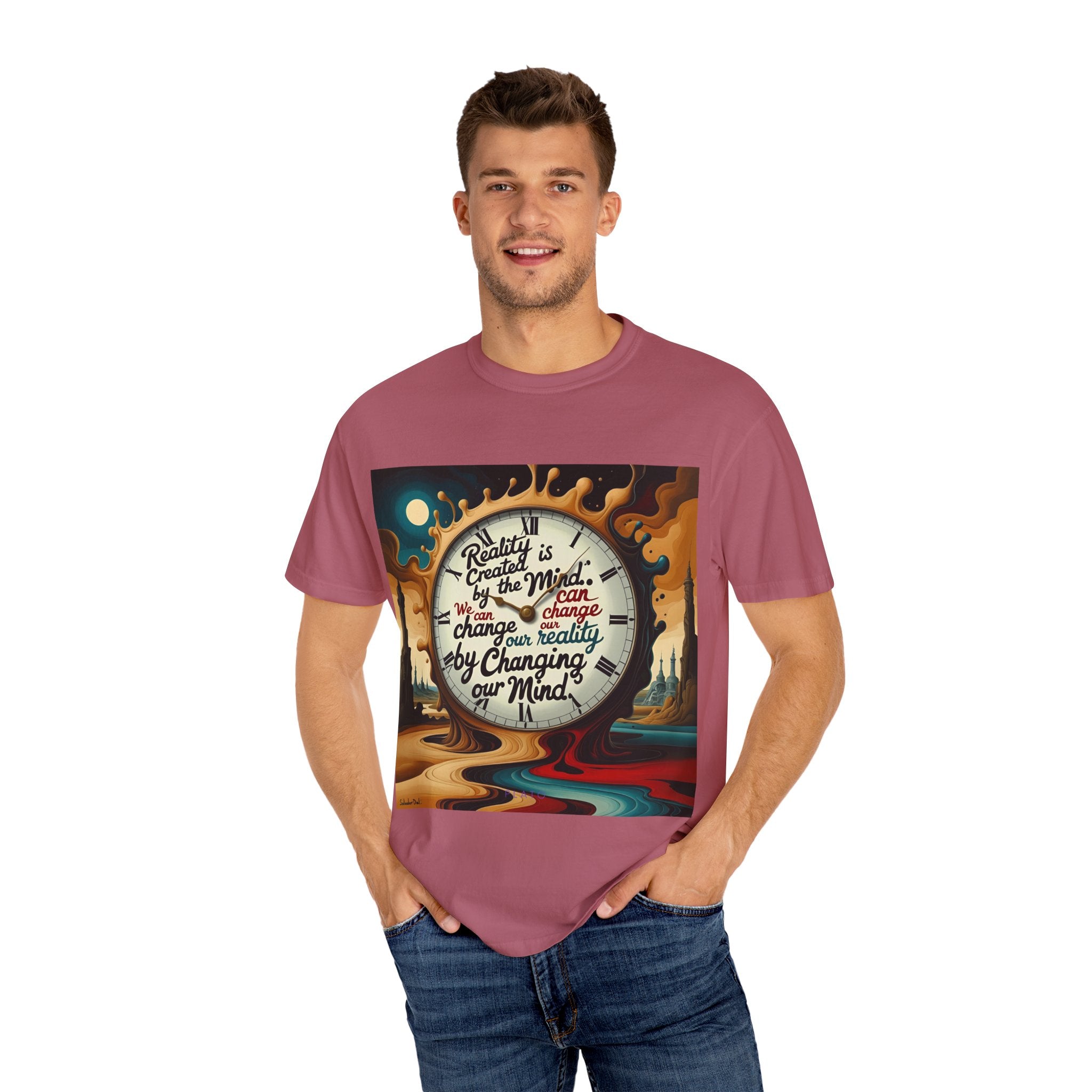 Reality is created by the mind. We can change our reality by changing our mind. ||  | Unisex Garment-Dyed Tee, Inspirational Apparel, Casual Gift, Motivational Shirt, Fun Everyday Wear