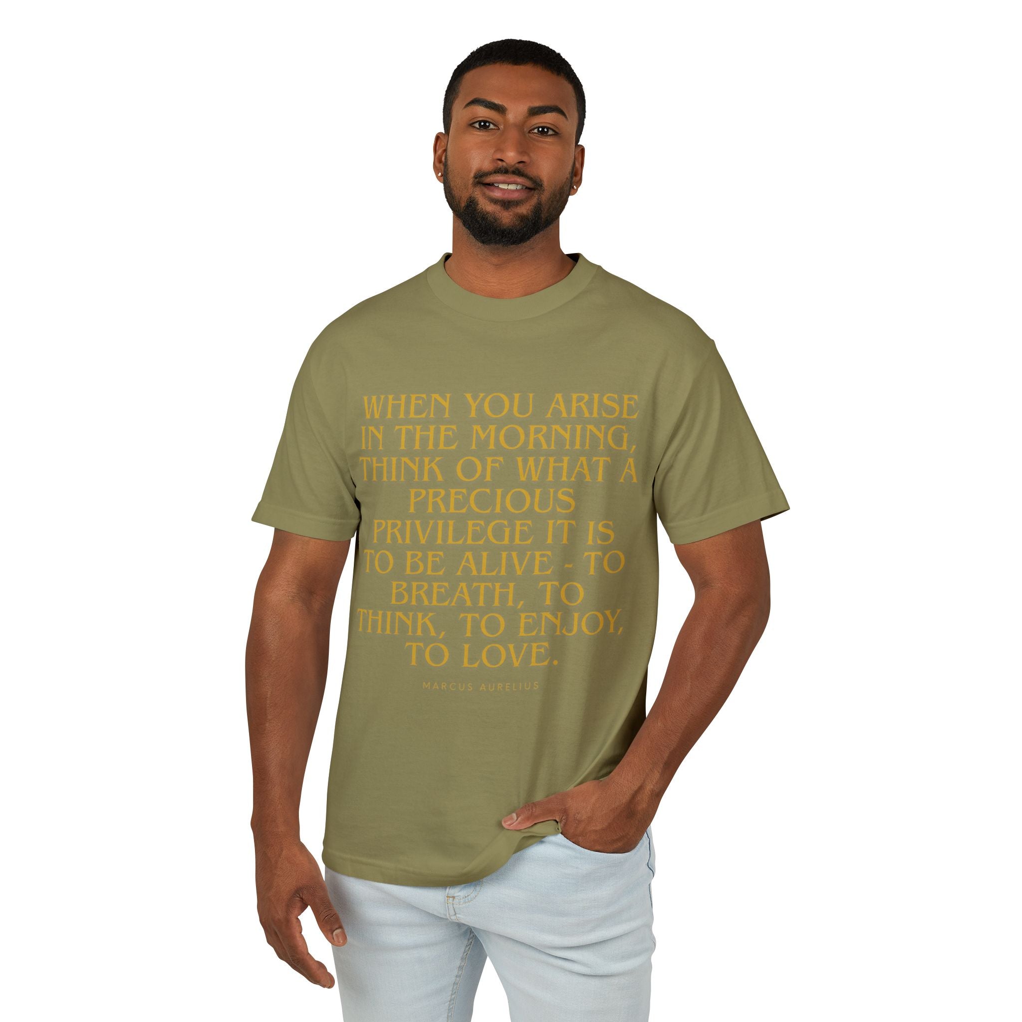 When you arise in the morning, think of what a precious privilege it is to be alive - to breath, to think, to enjoy, to love. ||  Comfortable Tee for Mindfulness, Perfect Gift for Friends, Relaxed Vibe Shirt, Everyday Reminder Tee, Gifts [...]