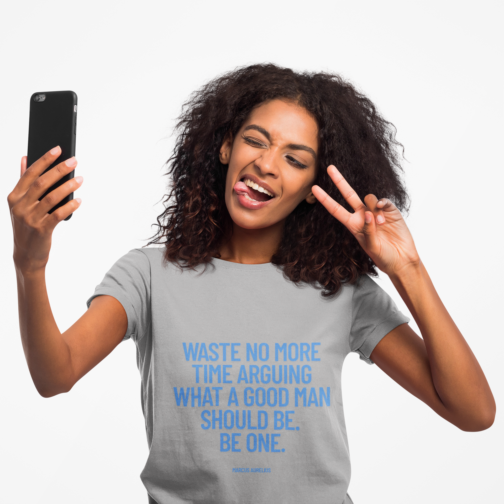 Waste no more time arguing what a good man should be. Be one. (Marcus Aurelius) ||  Motivational Cotton T-Shirt, Unisex Graphic Shirt, Gift for Him, Everyday Wear, Birthday Gift