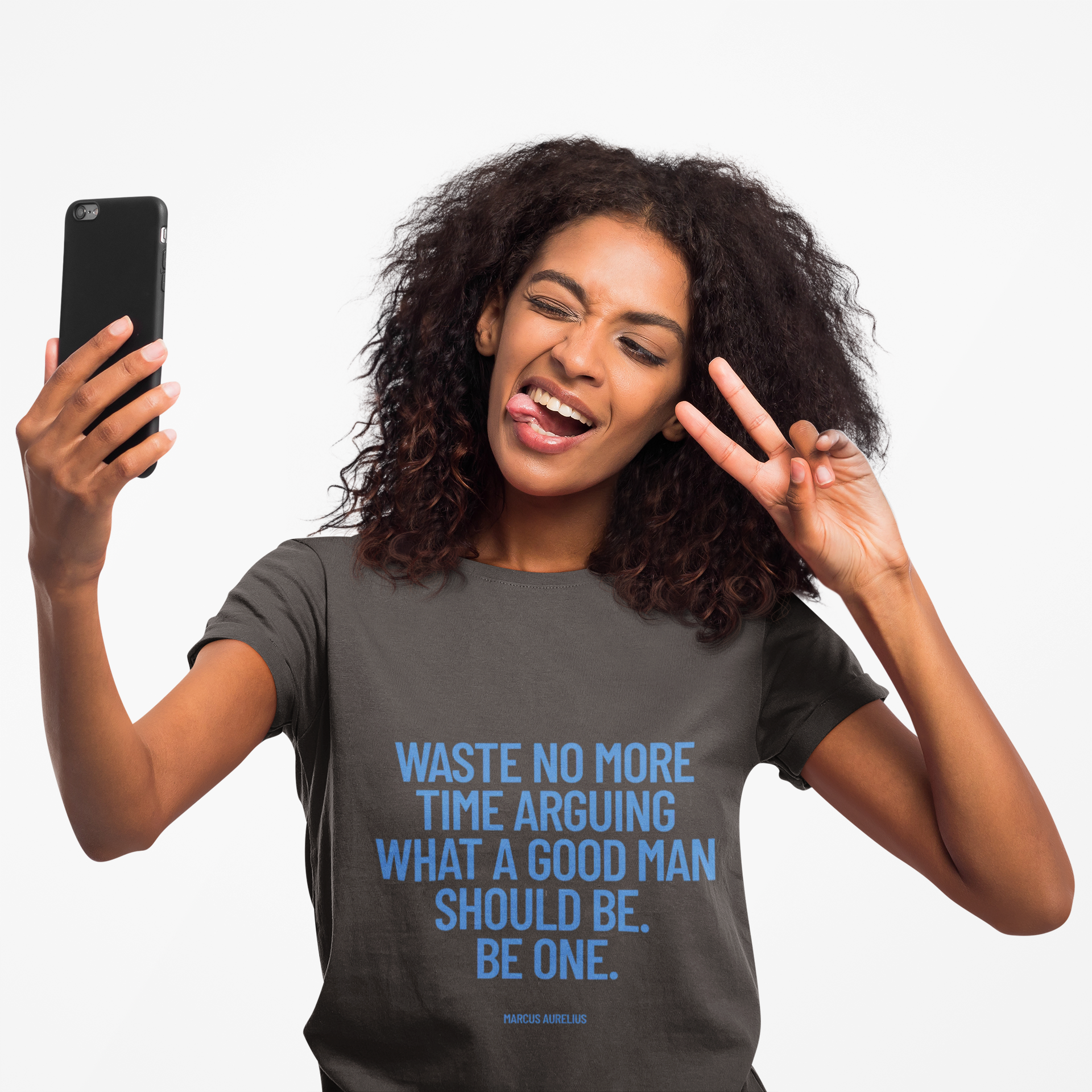 Waste no more time arguing what a good man should be. Be one. (Marcus Aurelius) ||  Motivational Cotton T-Shirt, Unisex Graphic Shirt, Gift for Him, Everyday Wear, Birthday Gift