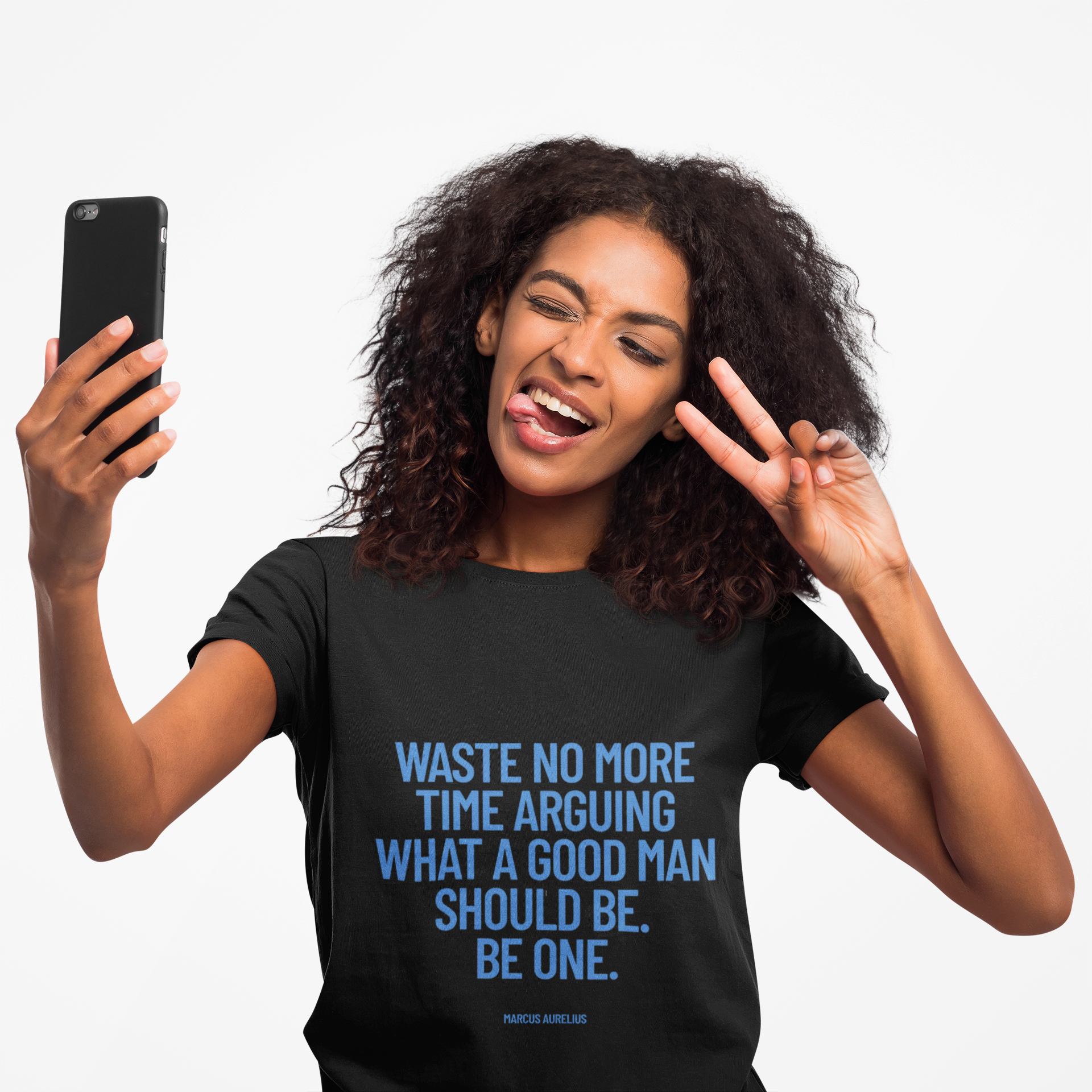 Waste no more time arguing what a good man should be. Be one. (Marcus Aurelius) ||  Motivational Cotton T-Shirt, Unisex Graphic Shirt, Gift for Him, Everyday Wear, Birthday Gift