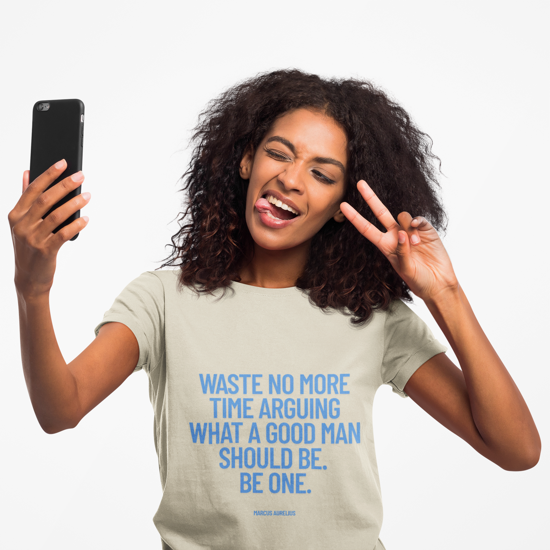 Waste no more time arguing what a good man should be. Be one. (Marcus Aurelius) ||  Motivational Cotton T-Shirt, Unisex Graphic Shirt, Gift for Him, Everyday Wear, Birthday Gift