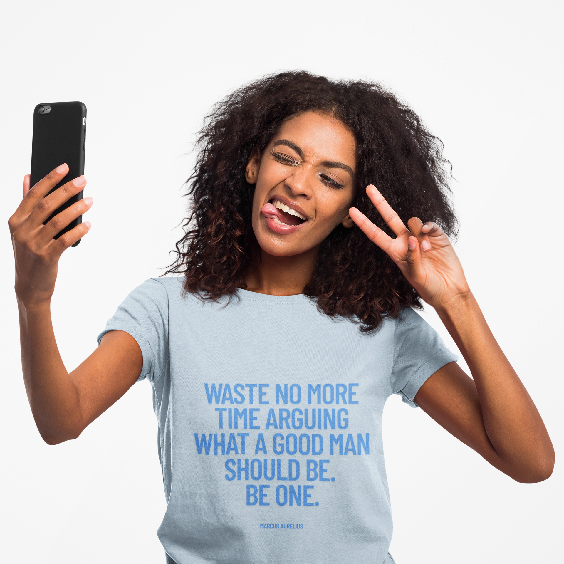 Waste no more time arguing what a good man should be. Be one. (Marcus Aurelius) ||  Motivational Cotton T-Shirt, Unisex Graphic Shirt, Gift for Him, Everyday Wear, Birthday Gift