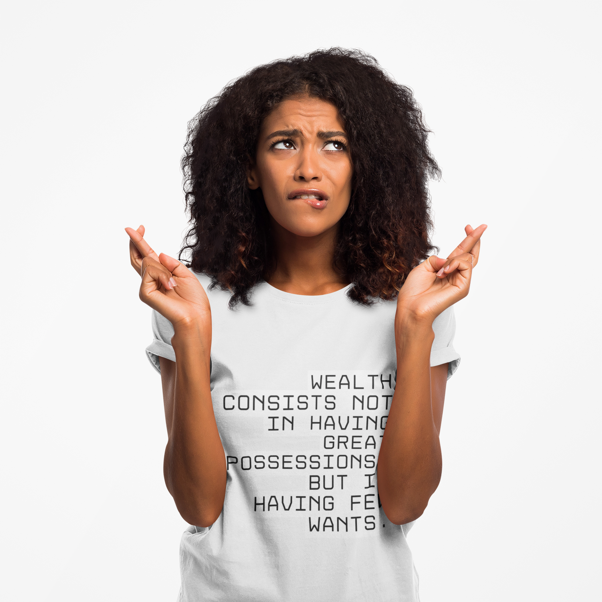 Wealth consists not in having great possessions, but in having few wants. || - Perfect for Gift Giving, Weekends, Casual Style, Inspirational Message, Unisex Cotton Shirt