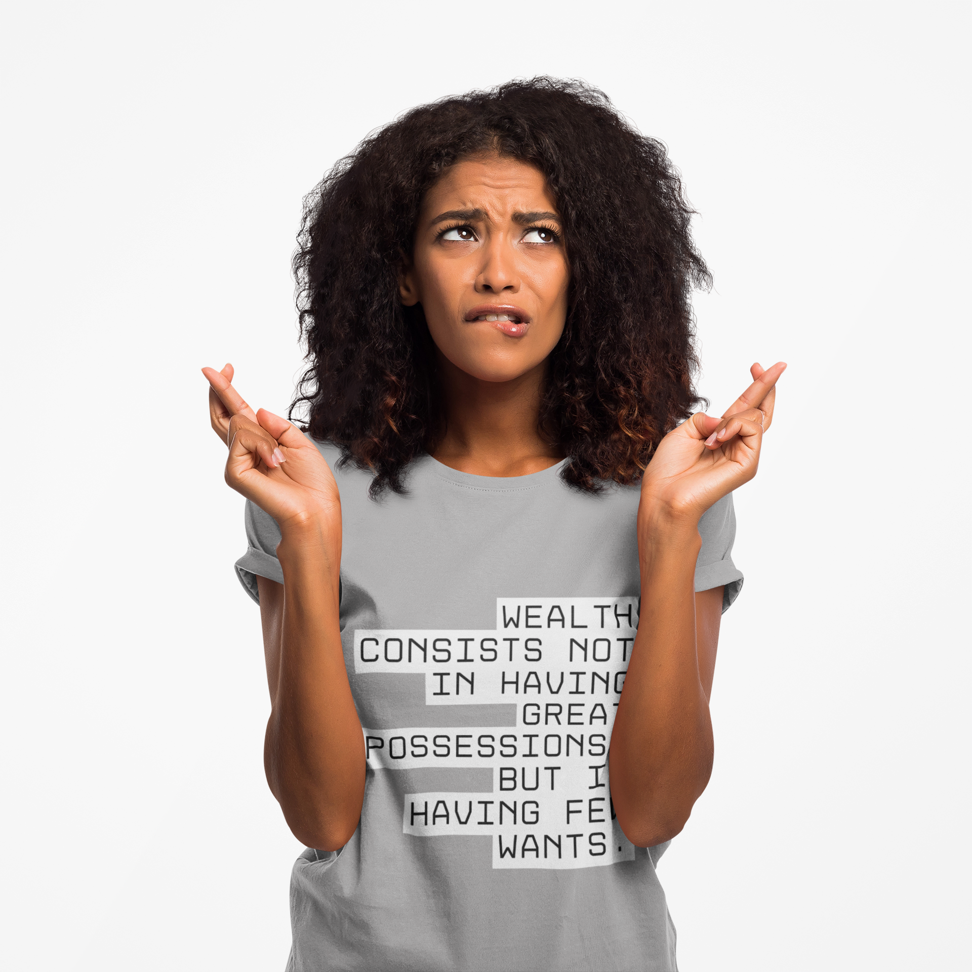 Wealth consists not in having great possessions, but in having few wants. || - Perfect for Gift Giving, Weekends, Casual Style, Inspirational Message, Unisex Cotton Shirt