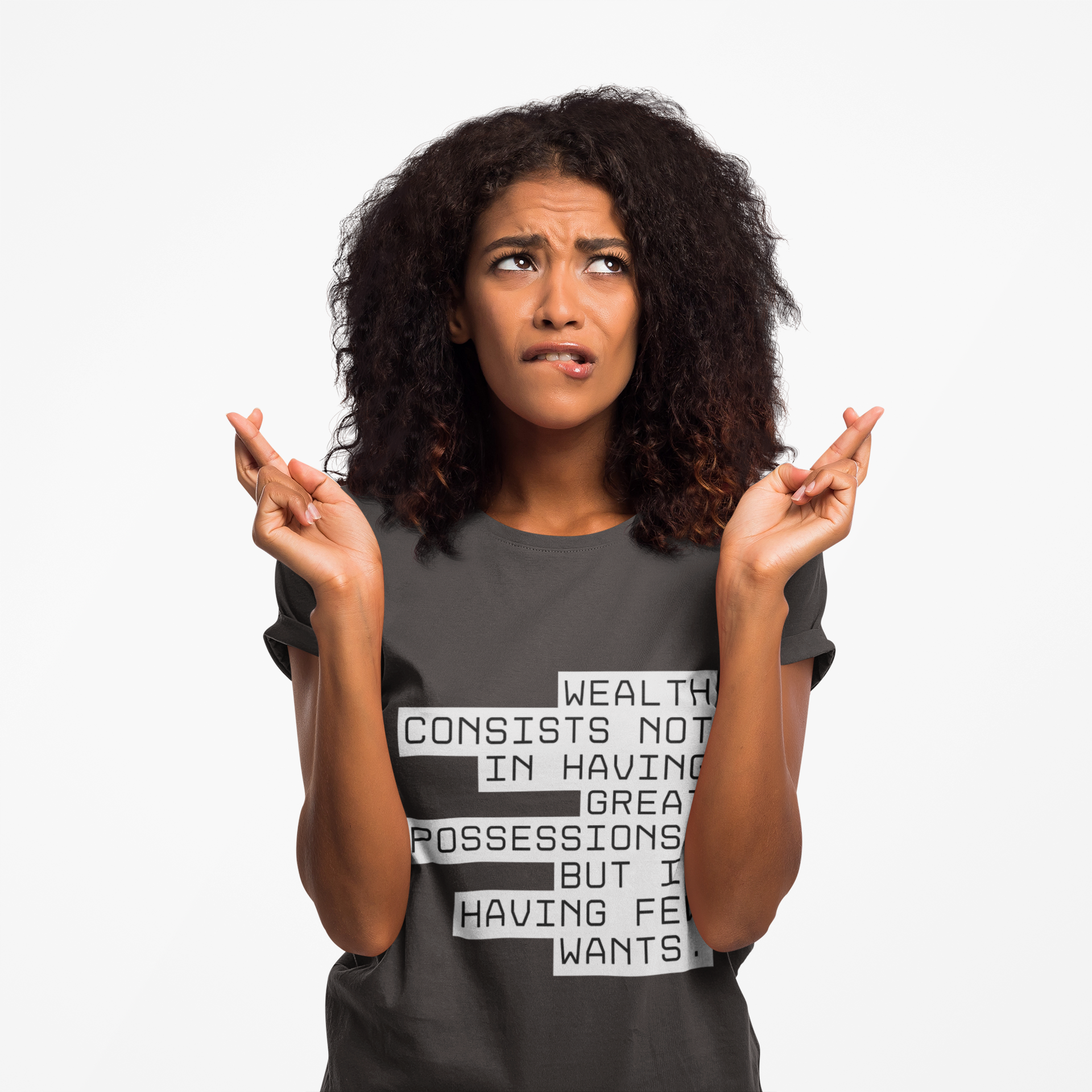 Wealth consists not in having great possessions, but in having few wants. || - Perfect for Gift Giving, Weekends, Casual Style, Inspirational Message, Unisex Cotton Shirt