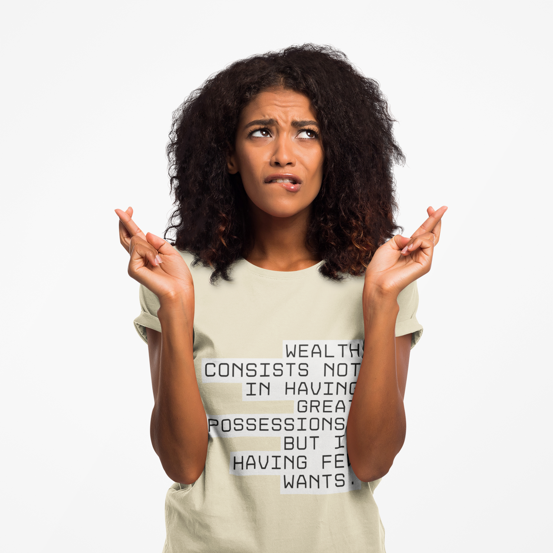 Wealth consists not in having great possessions, but in having few wants. || - Perfect for Gift Giving, Weekends, Casual Style, Inspirational Message, Unisex Cotton Shirt