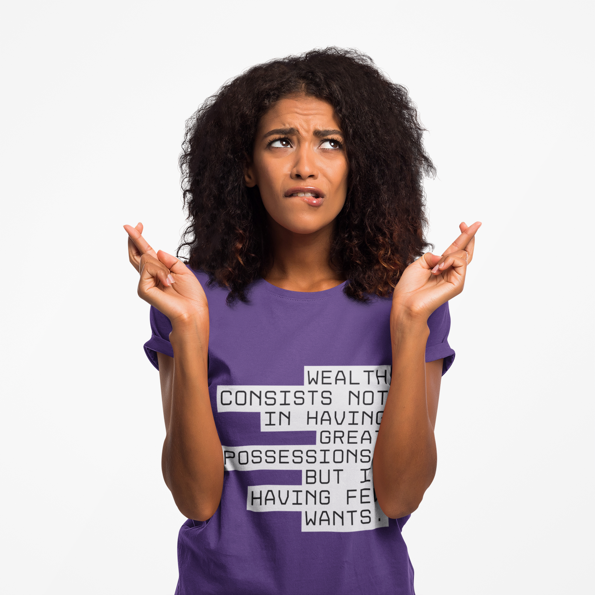 Wealth consists not in having great possessions, but in having few wants. || - Perfect for Gift Giving, Weekends, Casual Style, Inspirational Message, Unisex Cotton Shirt