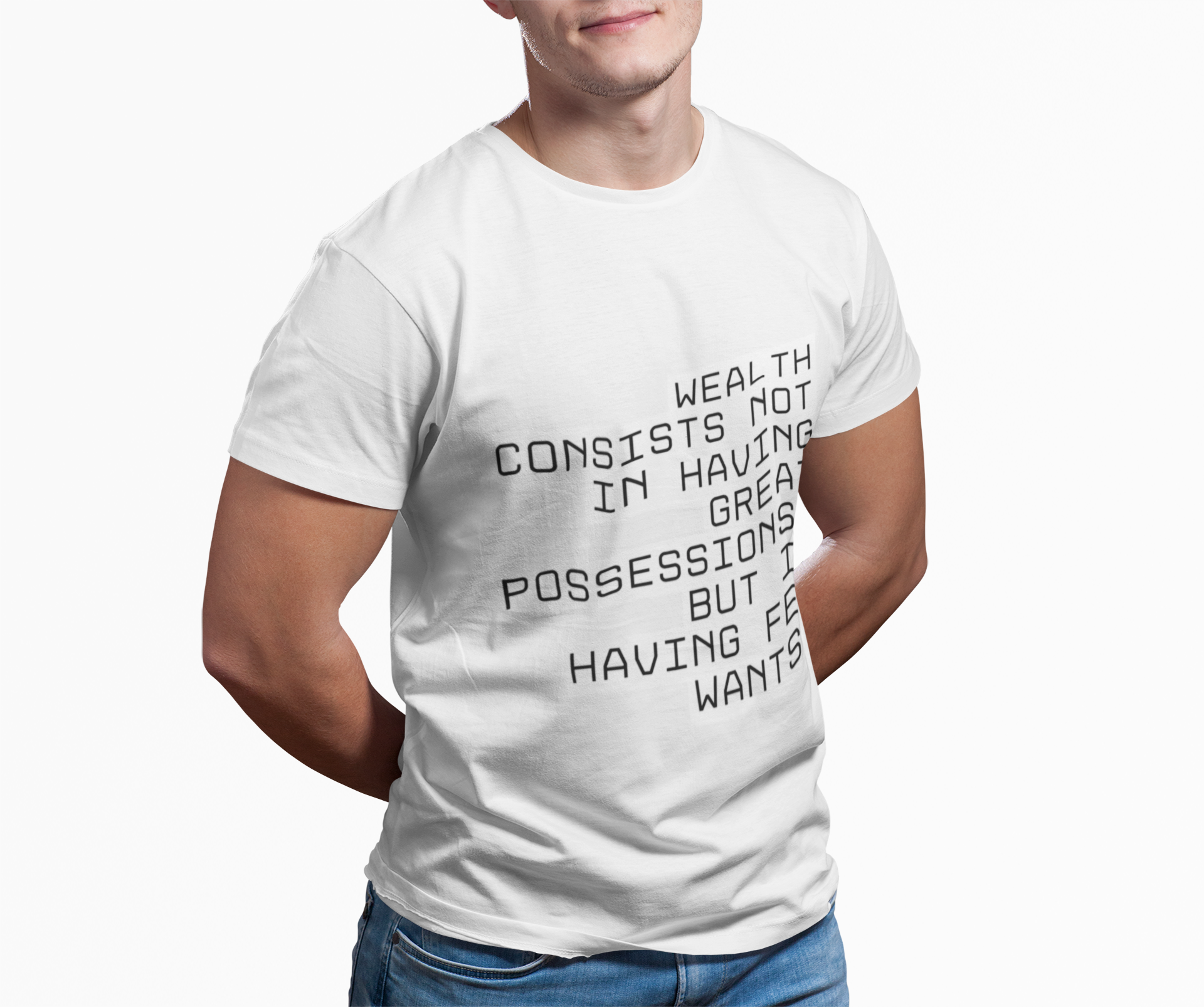 Wealth consists not in having great possessions, but in having few wants. || - Perfect for Gift Giving, Weekends, Casual Style, Inspirational Message, Unisex Cotton Shirt