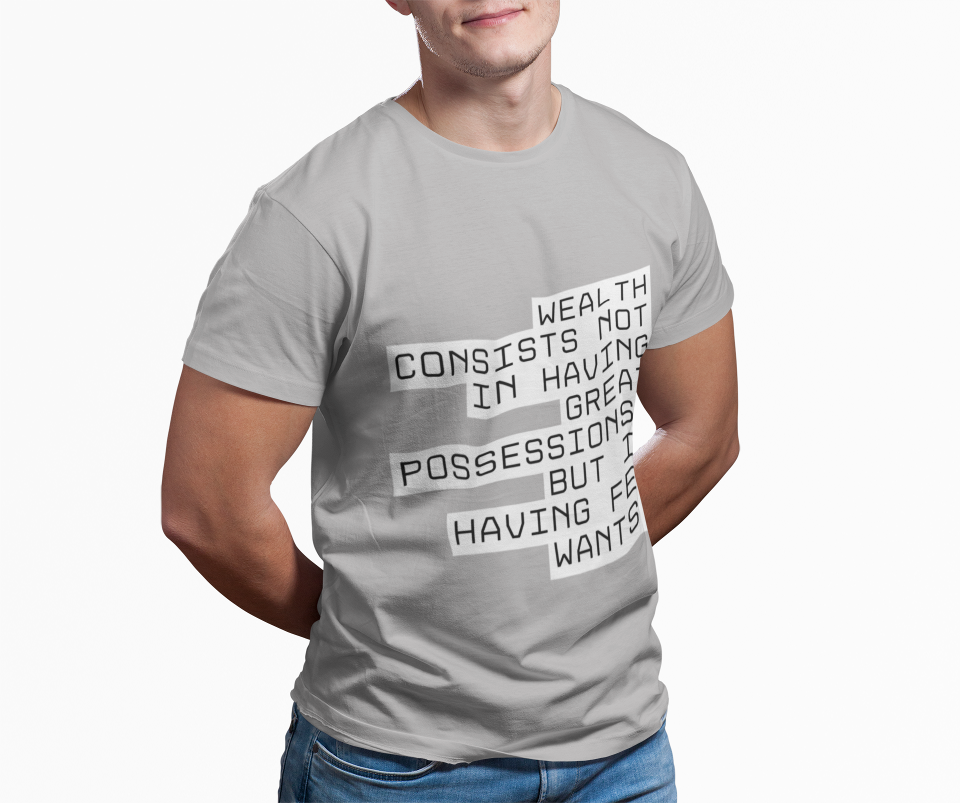 Wealth consists not in having great possessions, but in having few wants. || - Perfect for Gift Giving, Weekends, Casual Style, Inspirational Message, Unisex Cotton Shirt