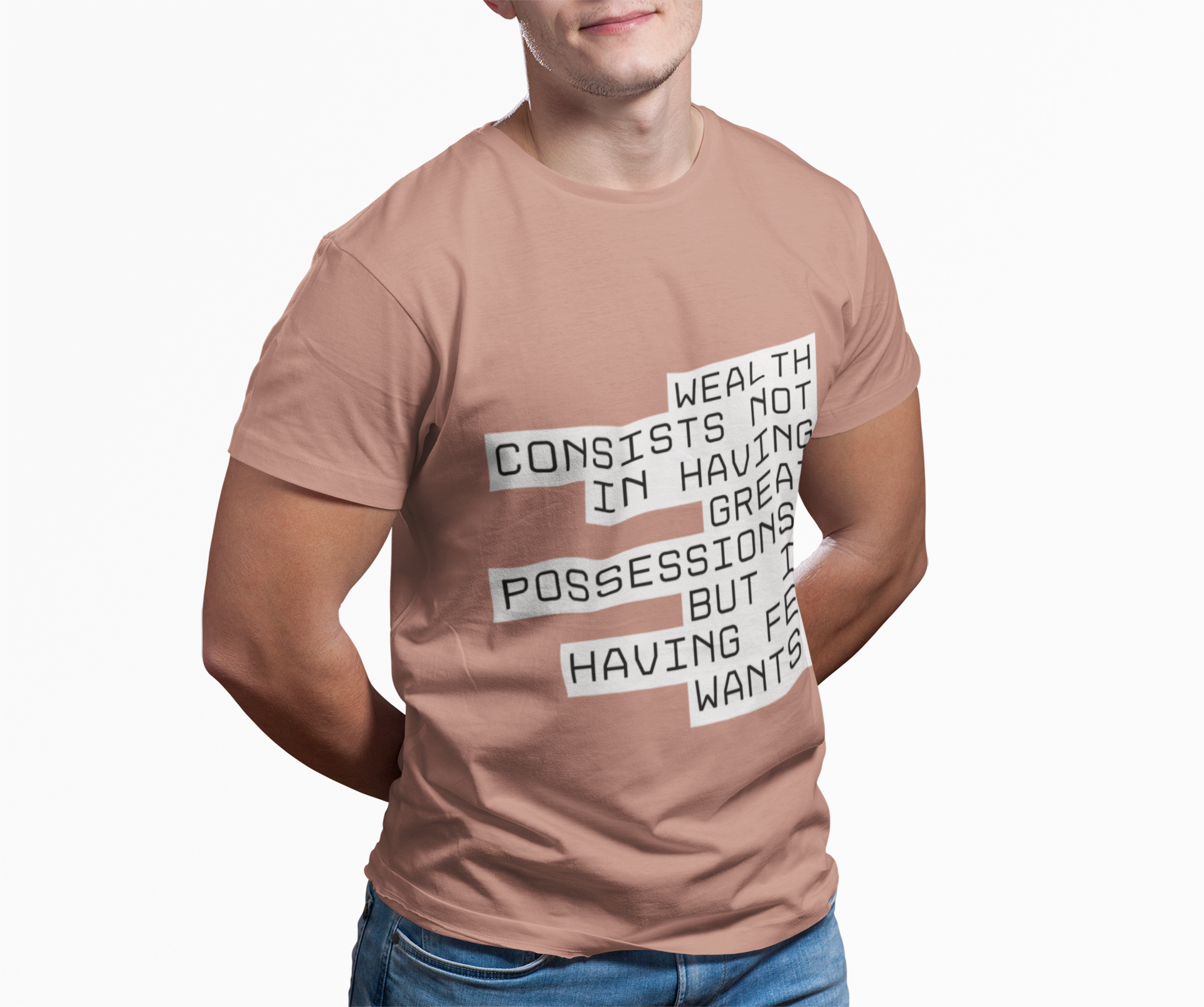 Wealth consists not in having great possessions, but in having few wants. || - Perfect for Gift Giving, Weekends, Casual Style, Inspirational Message, Unisex Cotton Shirt