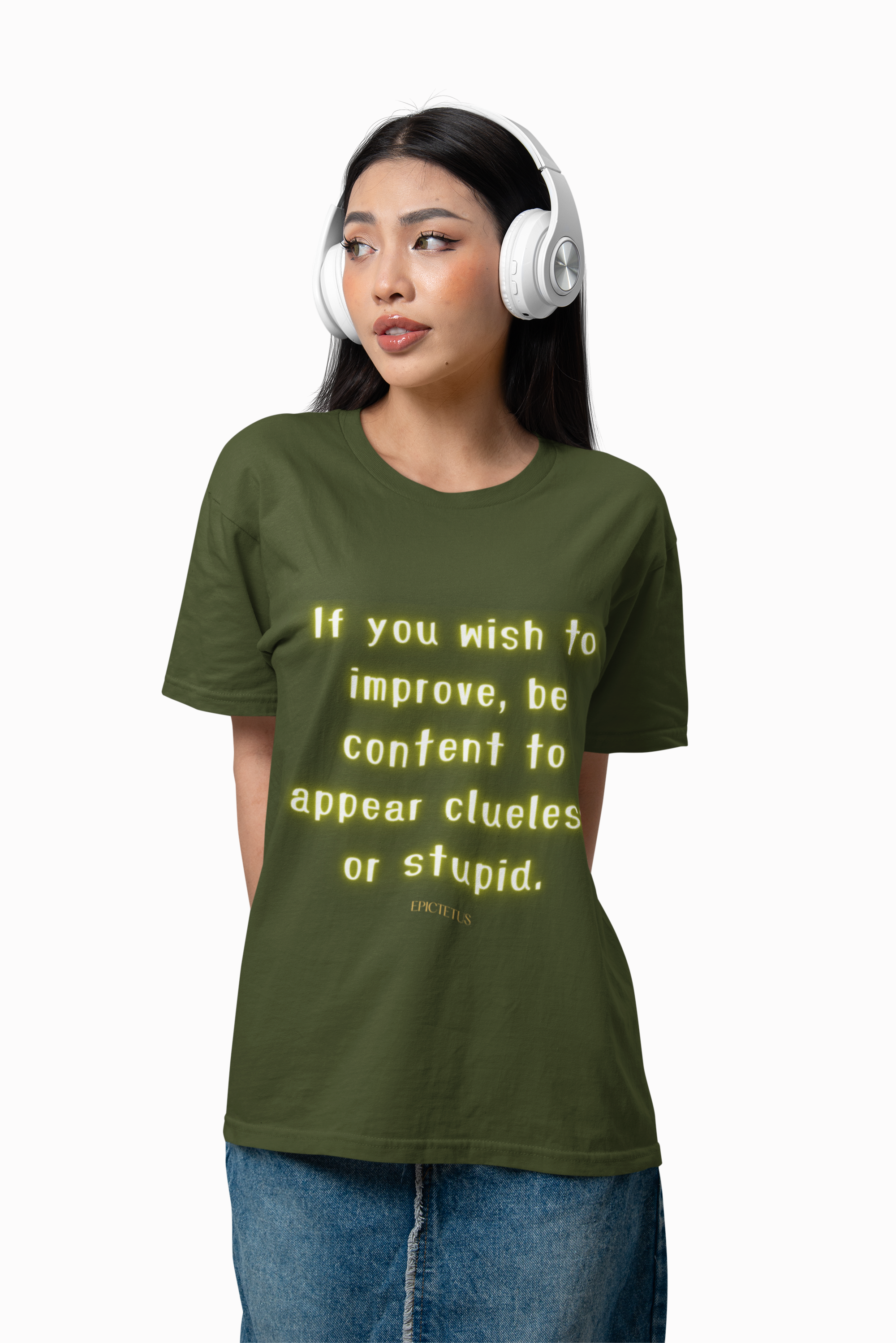 If you wish to improve, be content to appear clueless or stupid. || - Motivational Shirt for Personal Growth, Gift for Friends, Unisex Casual Wear, Everyday Comfort, [...]