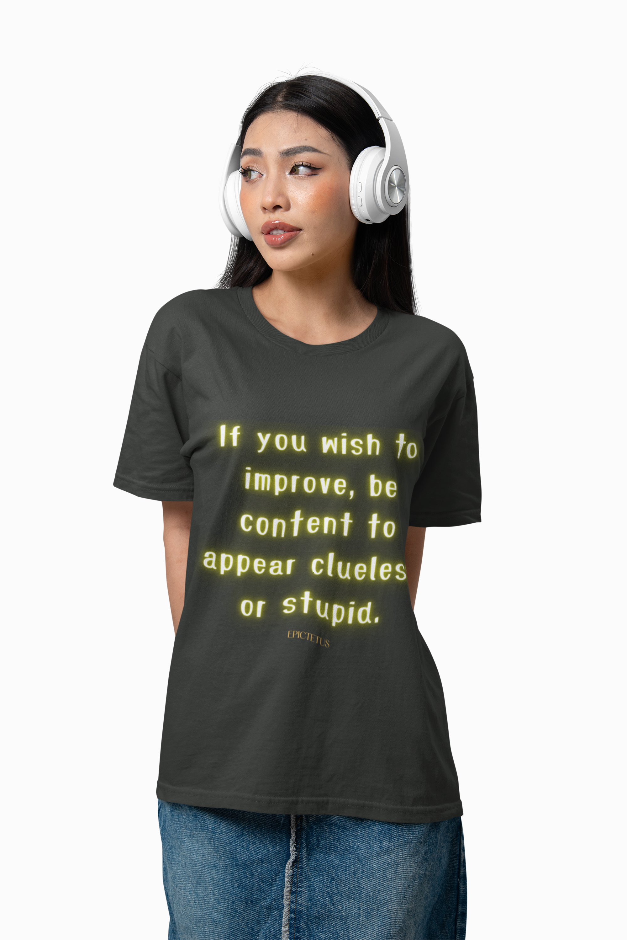 If you wish to improve, be content to appear clueless or stupid. || - Motivational Shirt for Personal Growth, Gift for Friends, Unisex Casual Wear, Everyday Comfort, [...]