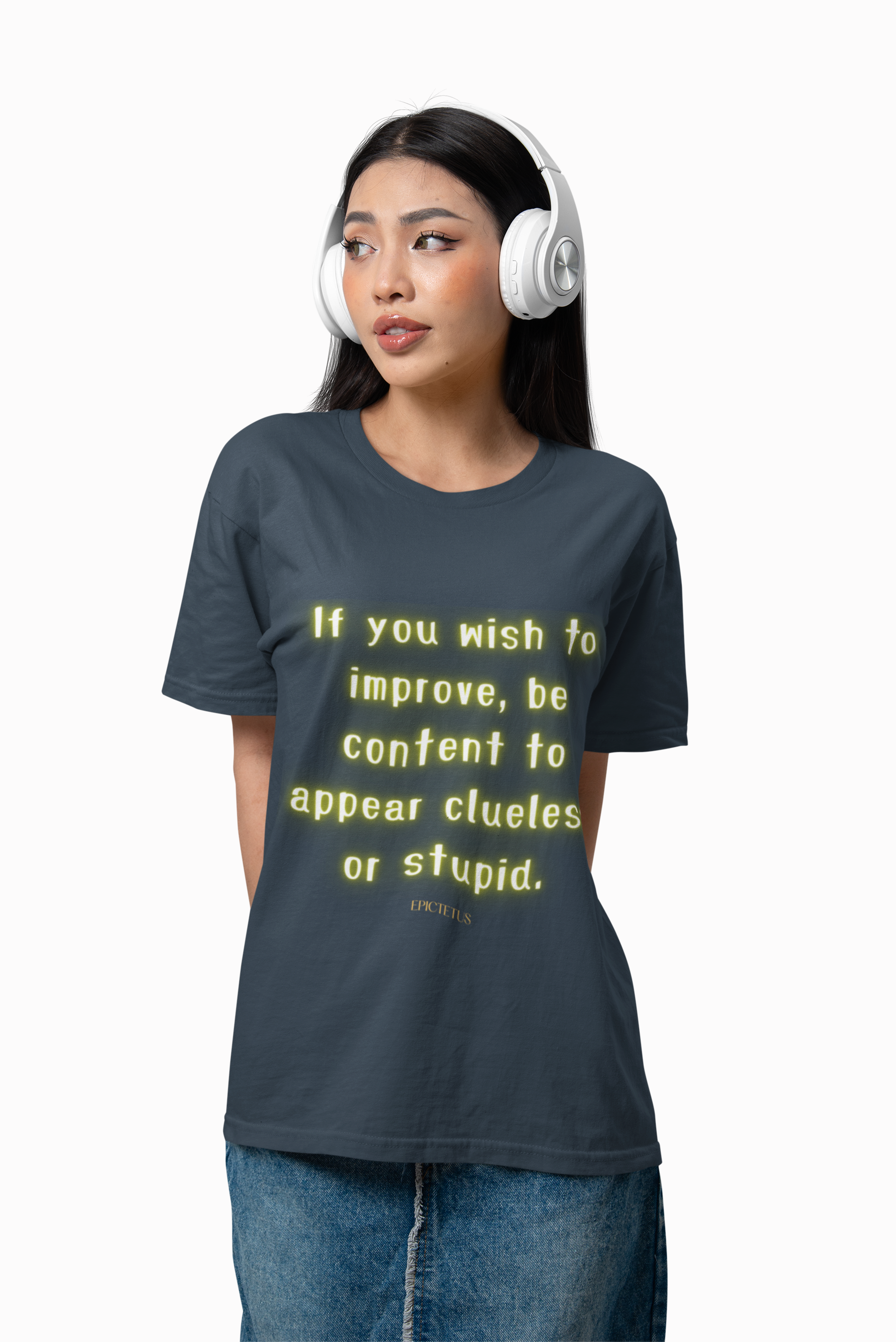 If you wish to improve, be content to appear clueless or stupid. || - Motivational Shirt for Personal Growth, Gift for Friends, Unisex Casual Wear, Everyday Comfort, [...]