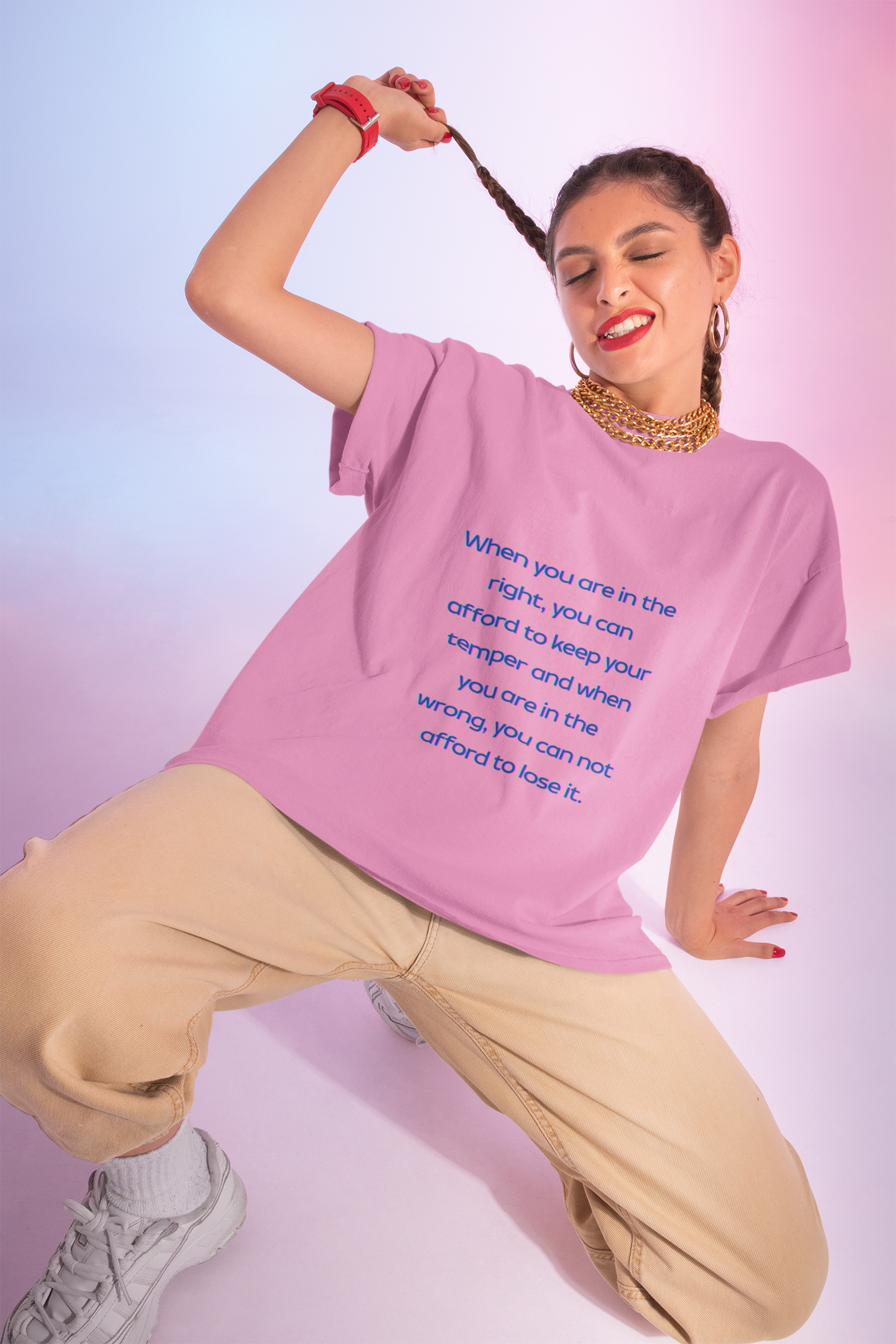 When you are in the right, you can afford to keep your temper and when you are in the wrong, you can not afford to lose it. ||  Relaxed Fit Women's Tee, Motivational Shirt, Casual Wear, Gift for Friends, Thoughtful Apparel