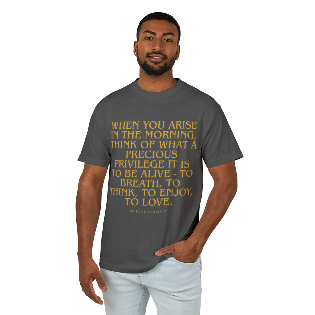 When you arise in the morning, think of what a precious privilege it is to be alive - to breath, to think, to enjoy, to love. ||  Comfortable Tee for Mindfulness, Perfect Gift for Friends, Relaxed Vibe Shirt, Everyday Reminder Tee, Gifts [...]