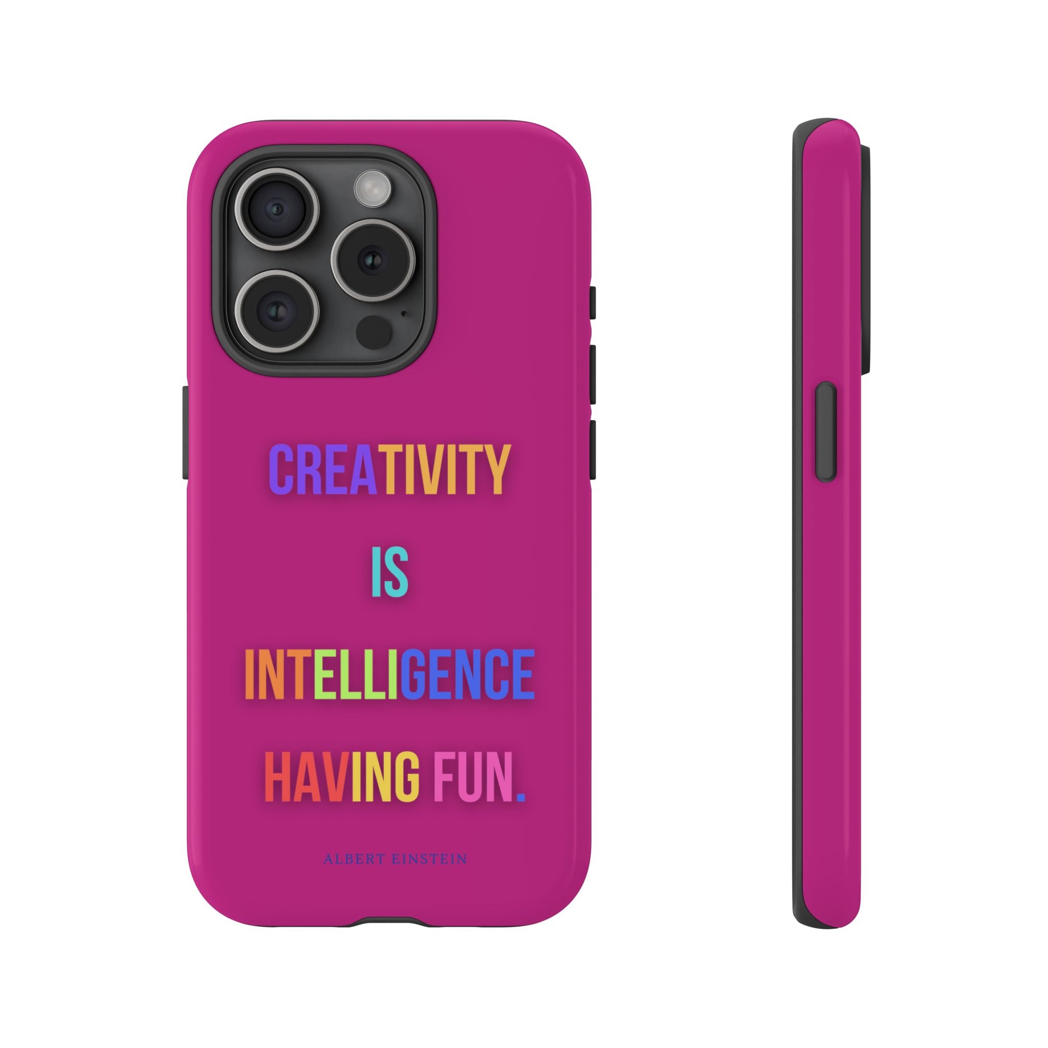 Colorful Phone Case with Inspiring Quote, Gift for Creative Souls, Tough and Fun Design, Perfect for Students and Artists