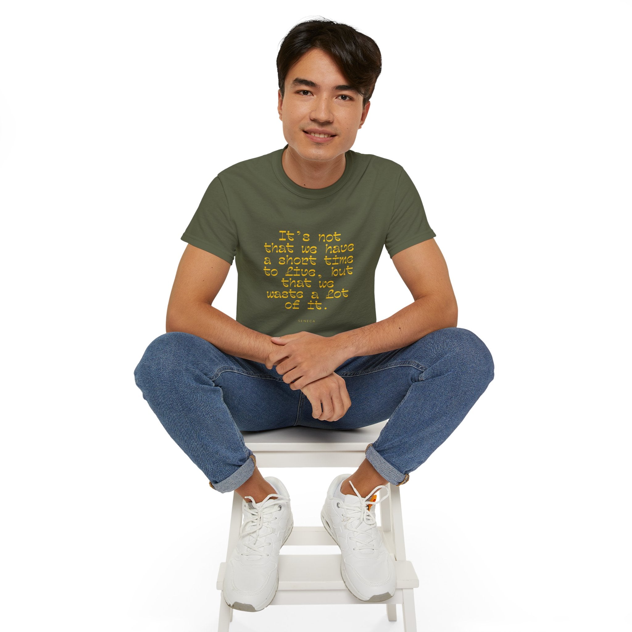 It’s not that we have a short time to live, but that we waste a lot of it. || - Motivational Shirt for Everyday Moments, Gift for Friends & Family, Casual Wear, Birthday, Encouragement