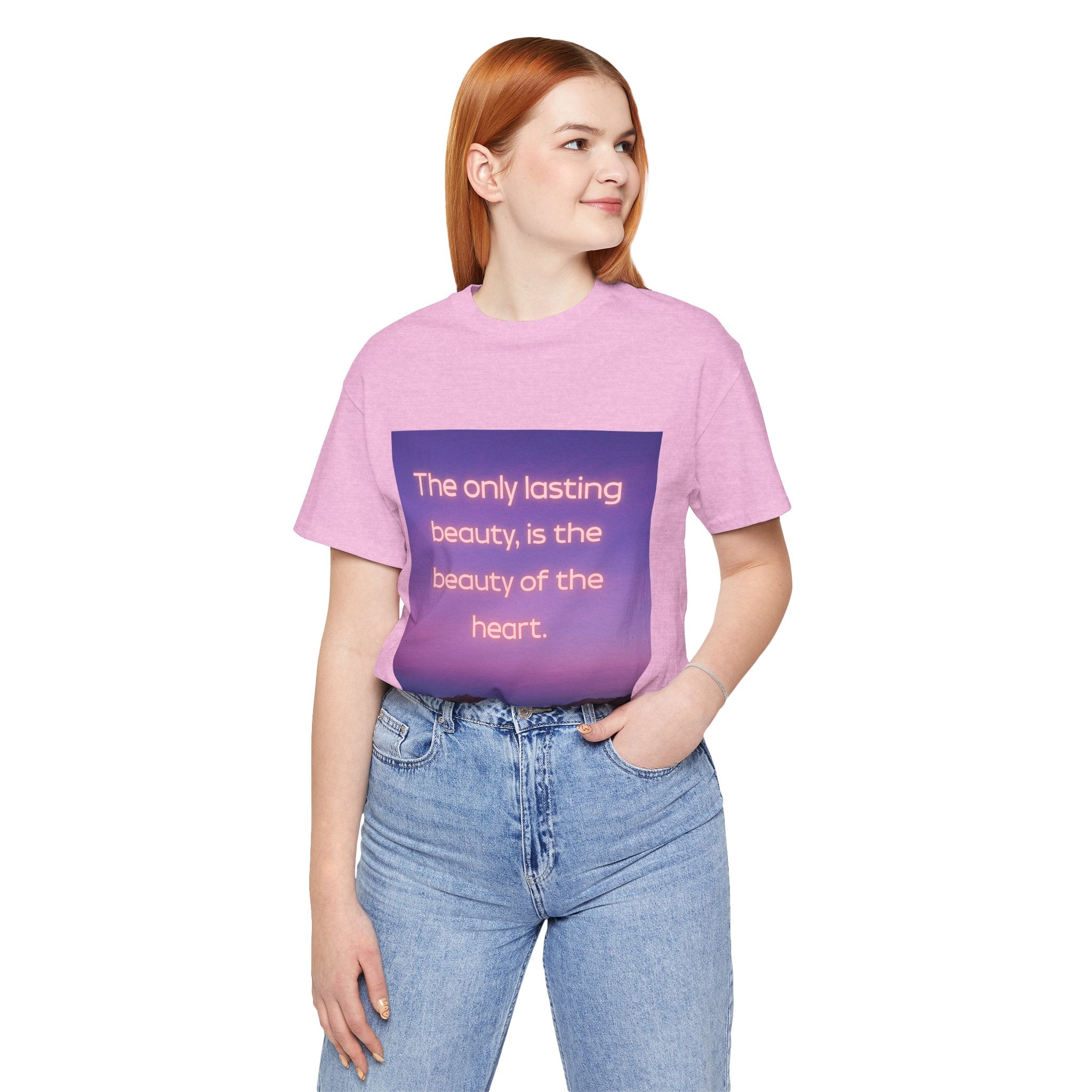The only lasting beauty, is the beauty of the heart. ||  - "The only lasting beauty, is the beauty of the heart" - Unisex Jersey Short Sleeve Shirt, Motivational Gift, [...]