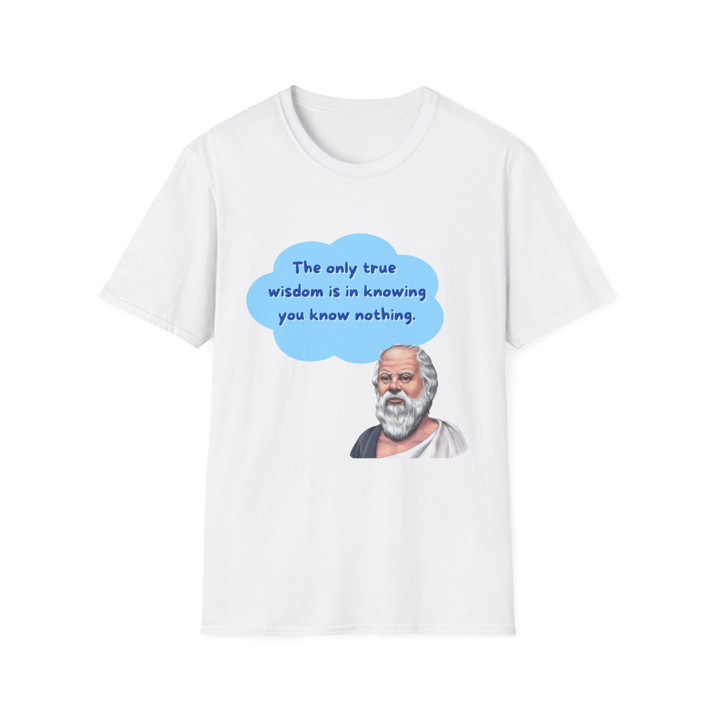 Unisex Softstyle T-Shirt |qu018 | The only true wisdom is in knowing you know nothing. (Socrates)