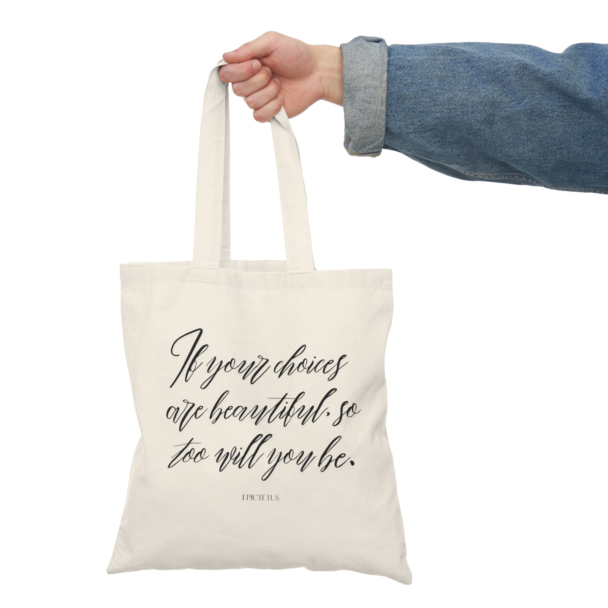 If your choices are beautiful, so too will you be. || Inspirational Natural Tote Bag - For Everyday Use, Gifts for Graduations, Birthdays, and Eco-Conscious Shoppers, Motivational Quotes, [...]