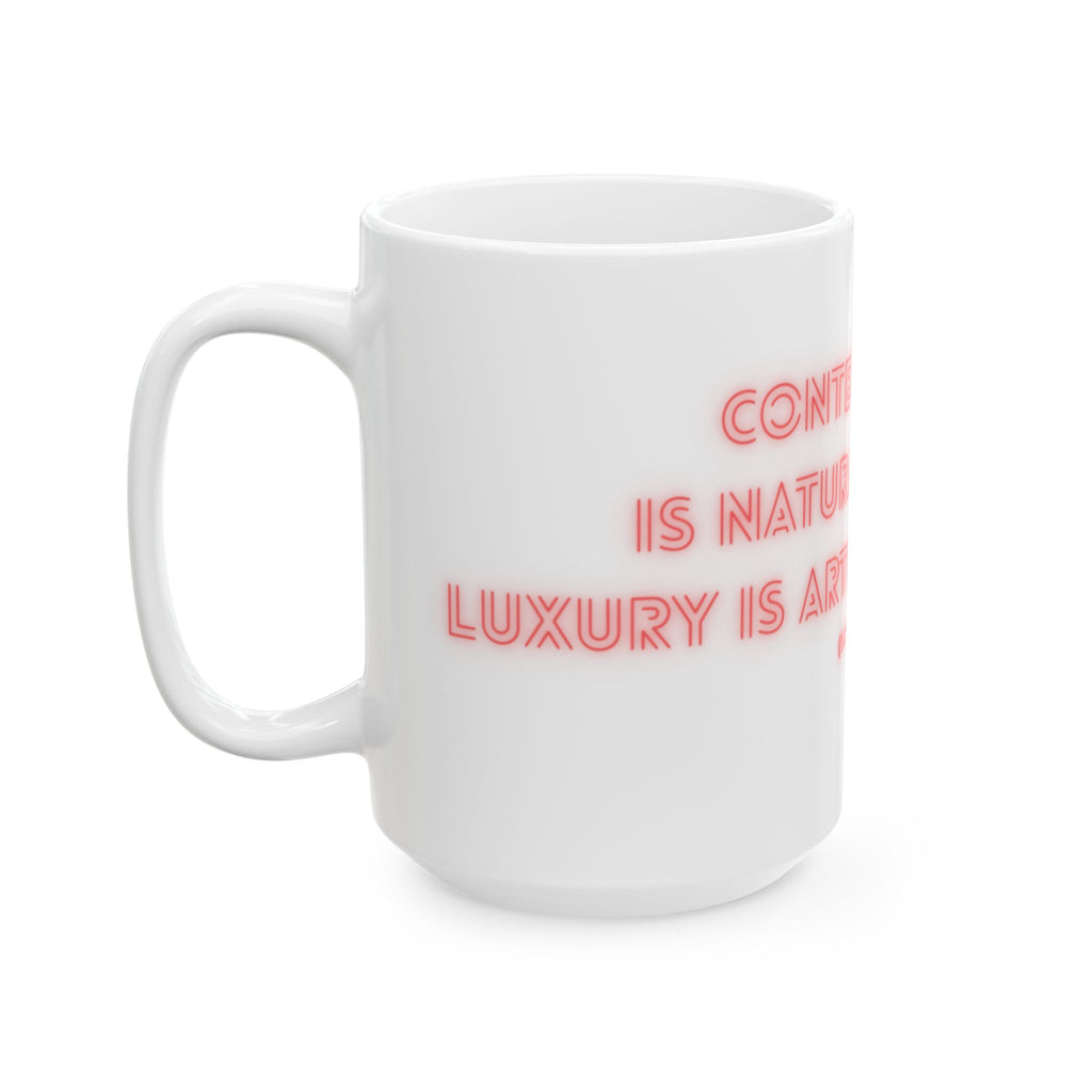 Inspirational Ceramic Mug - Socrates Quote on Contentment, Gift for Philosophy Lovers, Motivational Coffee Cup, 11oz & 15oz Options