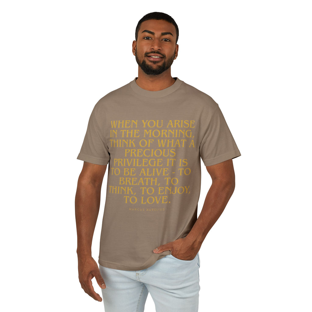 When you arise in the morning, think of what a precious privilege it is to be alive - to breath, to think, to enjoy, to love. ||  Comfortable Tee for Mindfulness, Perfect Gift for Friends, Relaxed Vibe Shirt, Everyday Reminder Tee, Gifts [...]