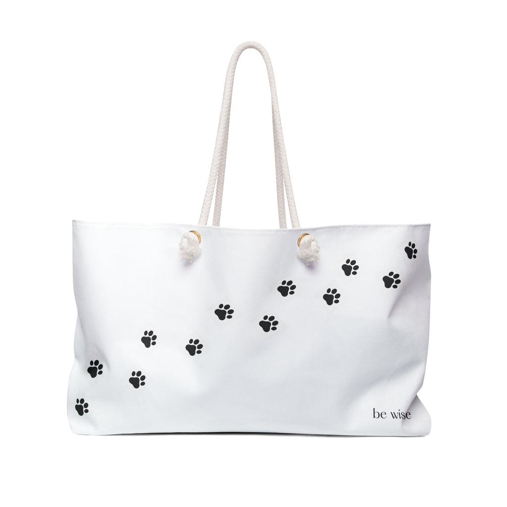 Paw Print Weekender Bag - Stylish Tote for Pet Lovers, Perfect for Weekend Getaways, Travel, Gym, Beach, Gifts