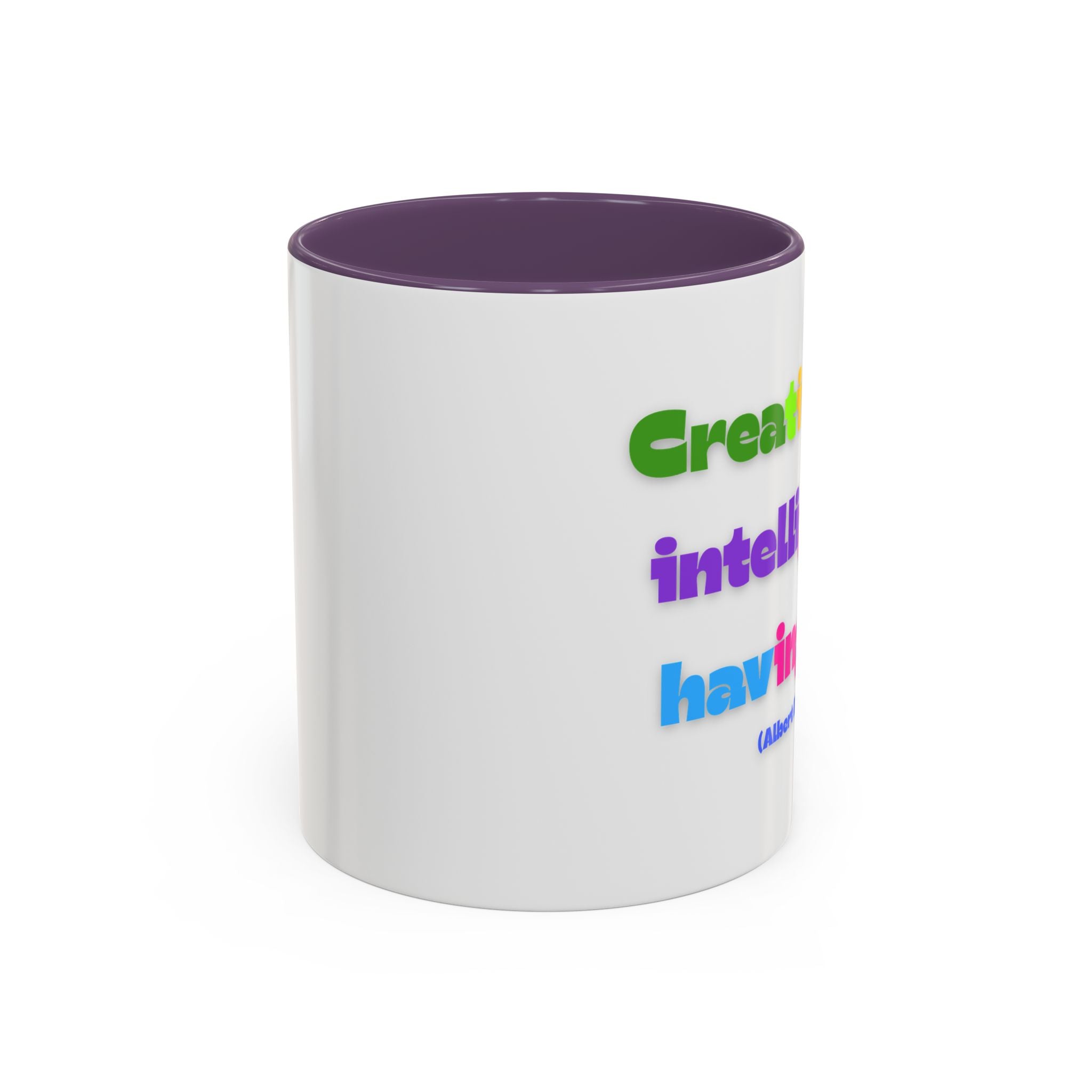 Colorful Inspirational Coffee Mug - Creativity is Intelligence Having Fun - Perfect Gift for Teachers, Artists, and Students