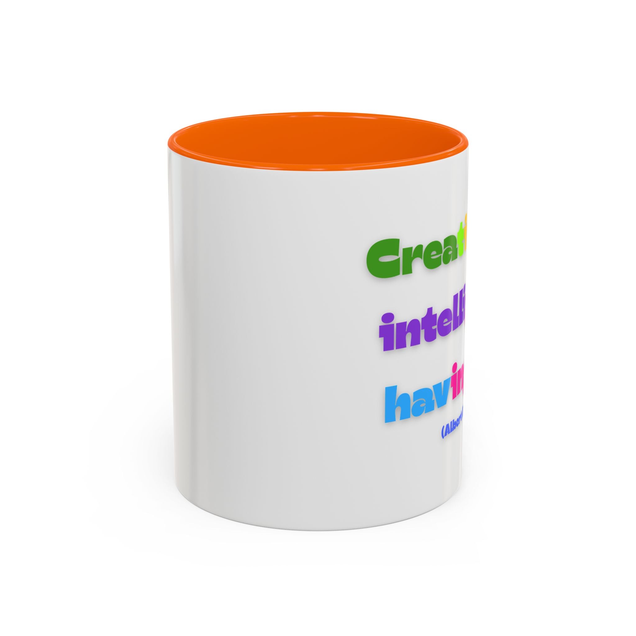 Colorful Inspirational Coffee Mug - Creativity is Intelligence Having Fun - Perfect Gift for Teachers, Artists, and Students