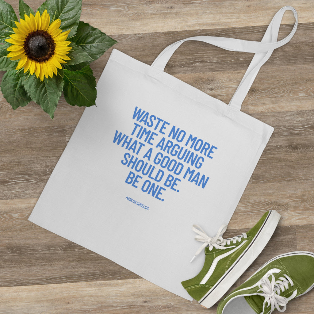 Waste no more time arguing what a good man should be. Be one. (Marcus Aurelius) || Inspirational Tote Bag for Everyday Use, Eco-Friendly Shopping Bag, Motivational Quote Canvas Bag, Perfect Gift for Him, Reusable [...]