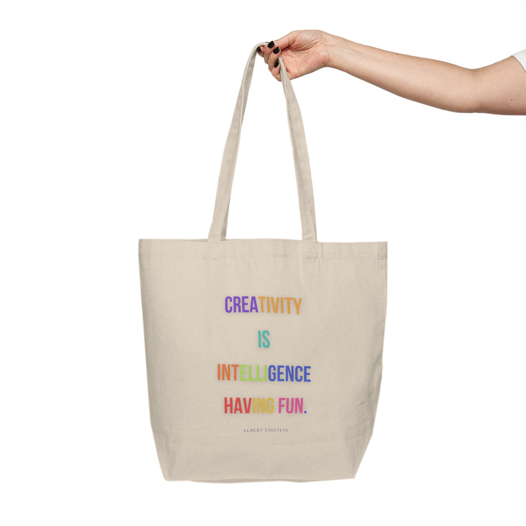 Creative Inspiration Canvas Tote, Eco-Friendly Bag, Motivational Shopper, Gift for Artists, Unique Design Tote